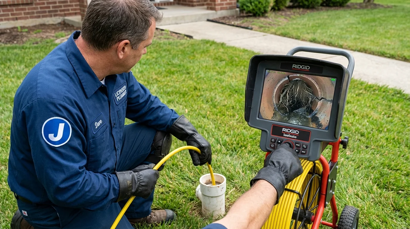 Sewer camera inspection being performed by Johns Plumbing LLC in Pearland